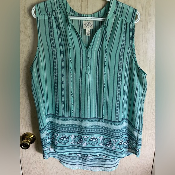 St. John's Bay women's Sleeveless Lightweight Aqua top size XL - Picture 1 of 7